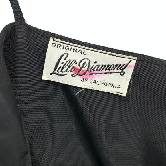 Vintage 1950's Lilli Diamond Women's Approx Size Small Sheath Midi Dress Black - Picture 5 of 5